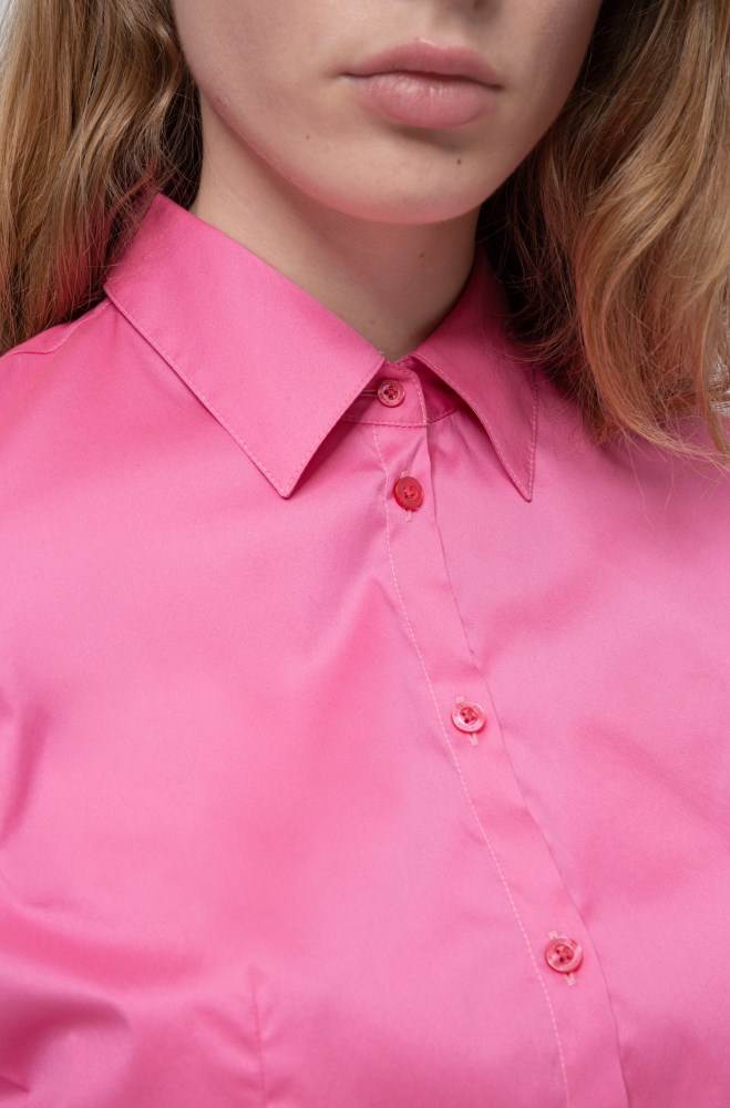 Hugo Boss Slim-fit blouse Rosa | TPqsVUgs