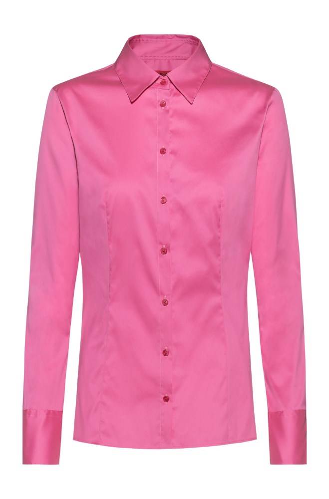 Hugo Boss Slim-fit blouse Rosa | TPqsVUgs