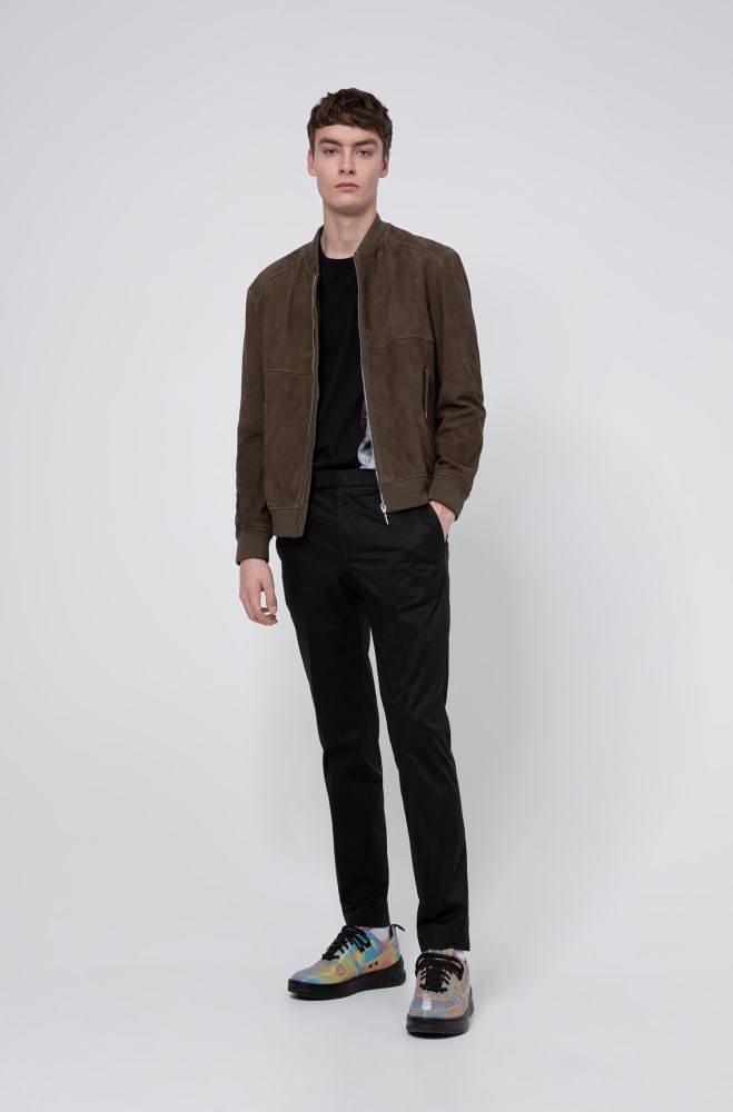 Hugo Boss Slim-fit bomber jacket Khaki | HRdE14V5