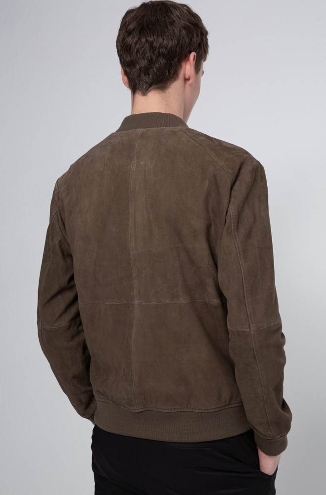 Hugo Boss Slim-fit bomber jacket Khaki | HRdE14V5