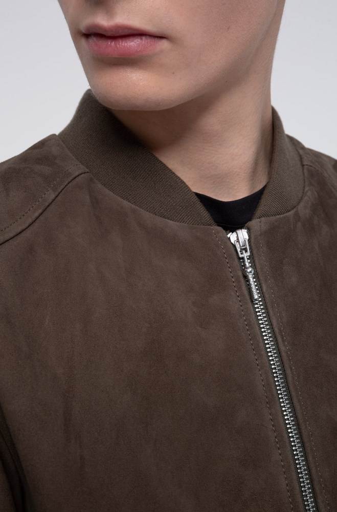 Hugo Boss Slim-fit bomber jacket Khaki | ZhxjObV8