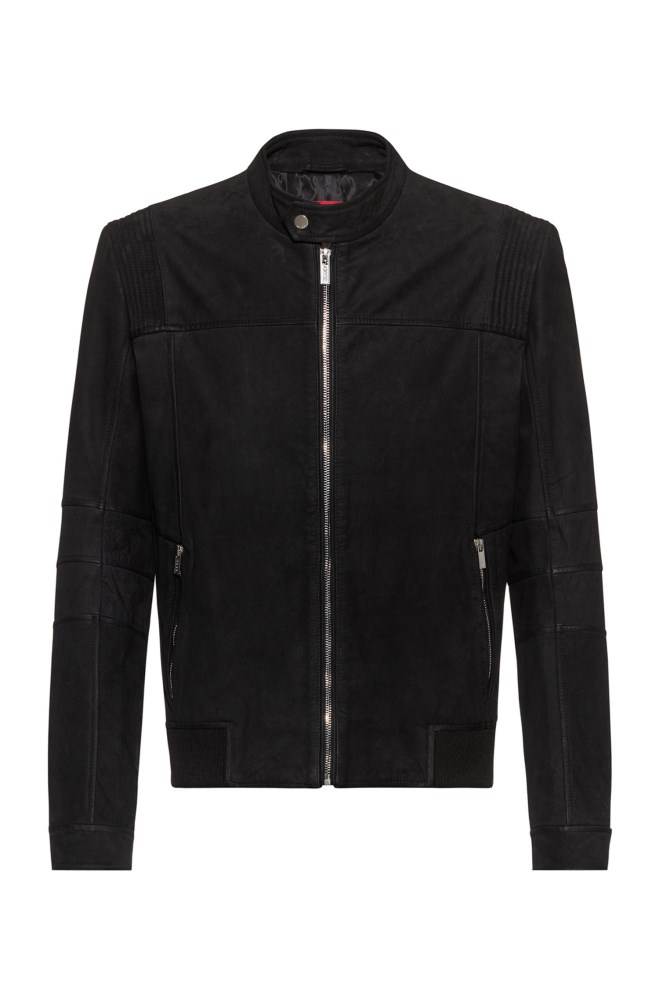 Hugo Boss Slim-fit bomber jacket Svarte | 4ZpxC2w7