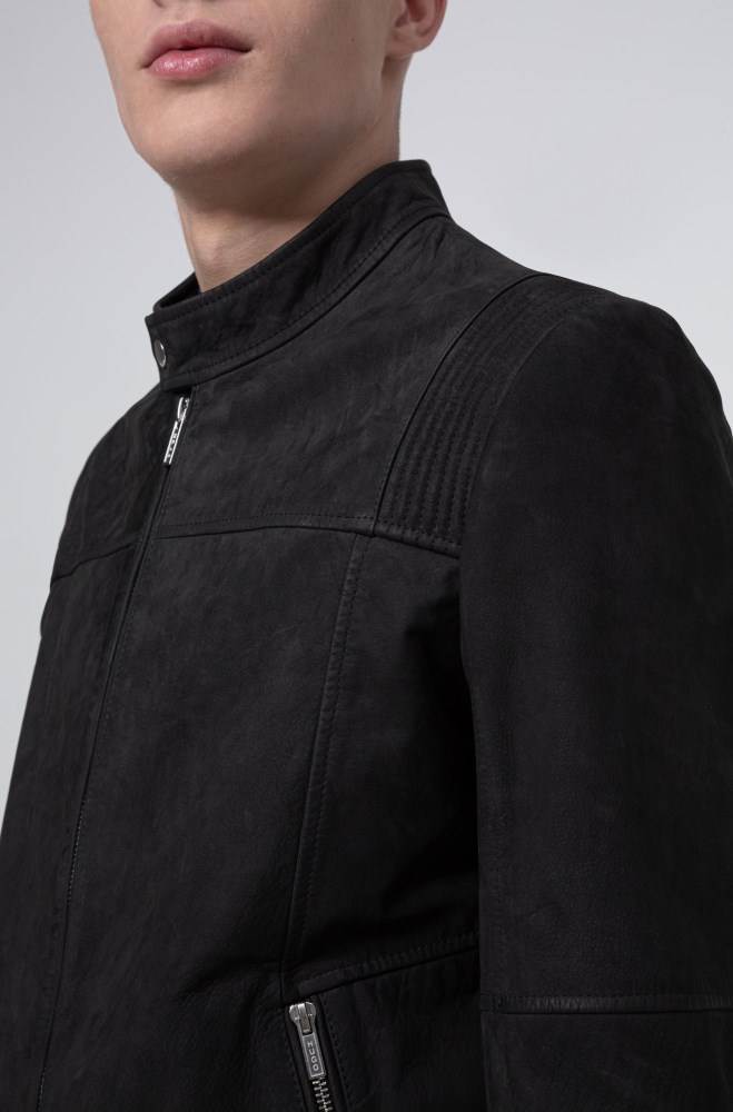 Hugo Boss Slim-fit bomber jacket Svarte | kiXGw55S