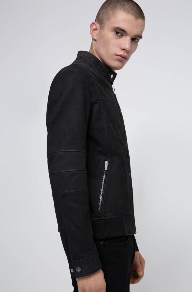 Hugo Boss Slim-fit bomber jacket Svarte | kiXGw55S