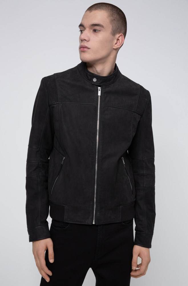 Hugo Boss Slim-fit bomber jacket Svarte | kiXGw55S