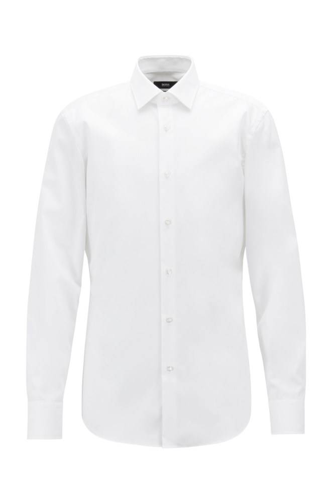 Hugo Boss Slim-fit business shirt Hvite | I5s8Z6oi