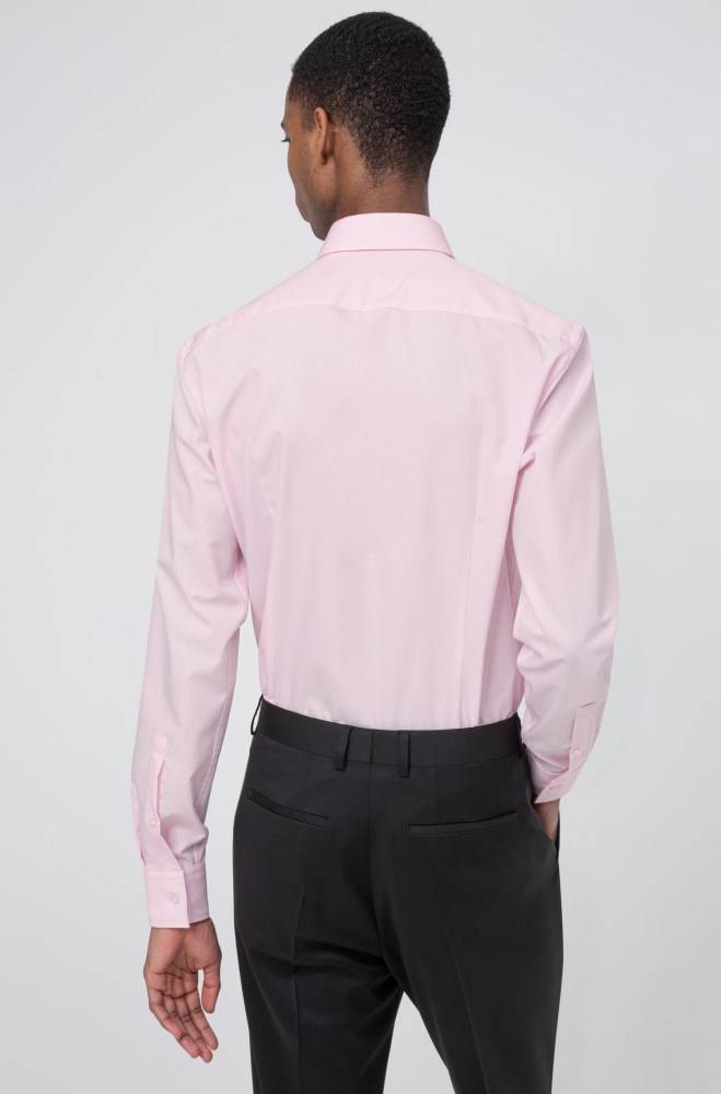 Hugo Boss Slim-fit business shirt Lyse Rosa | WqVU3R3X