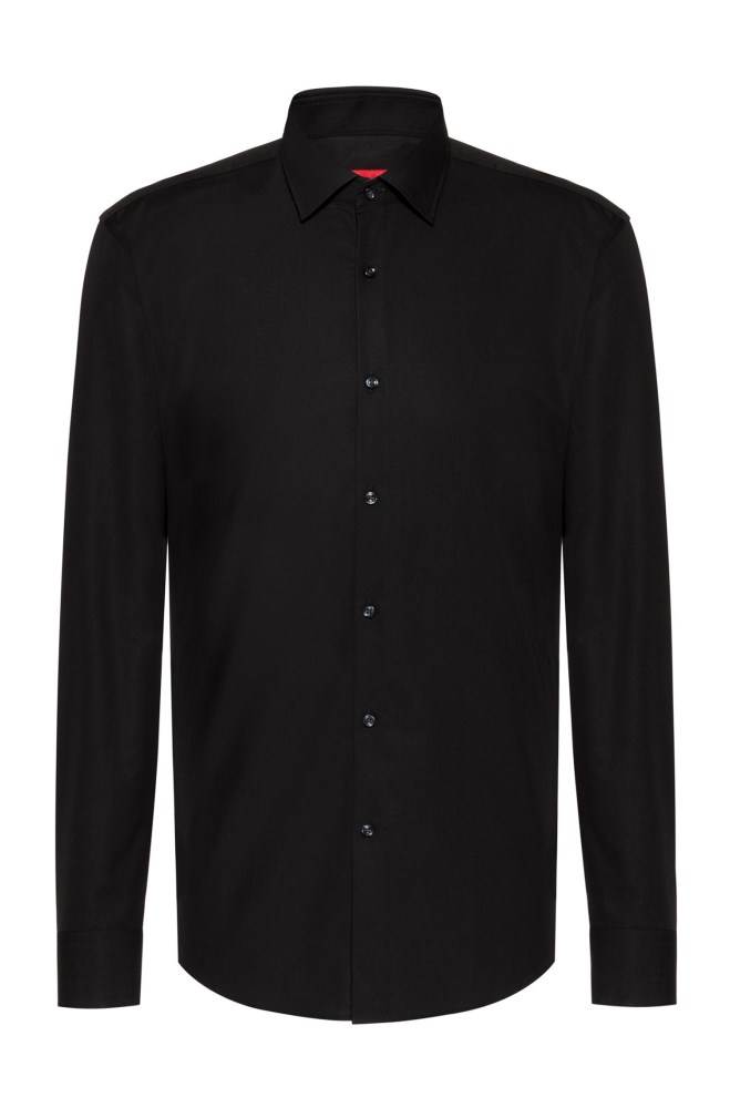 Hugo Boss Slim-fit business shirt Svarte | 6yb5gGUi