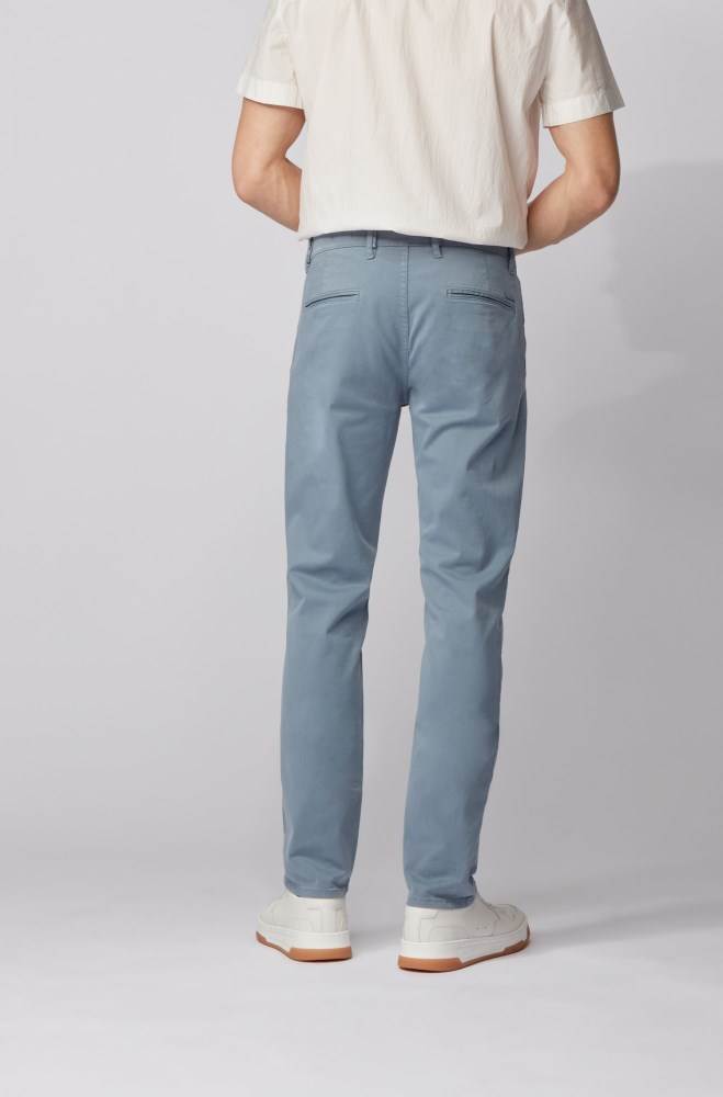 Hugo Boss Slim-fit casual chinos Blå | UMI4vn1v