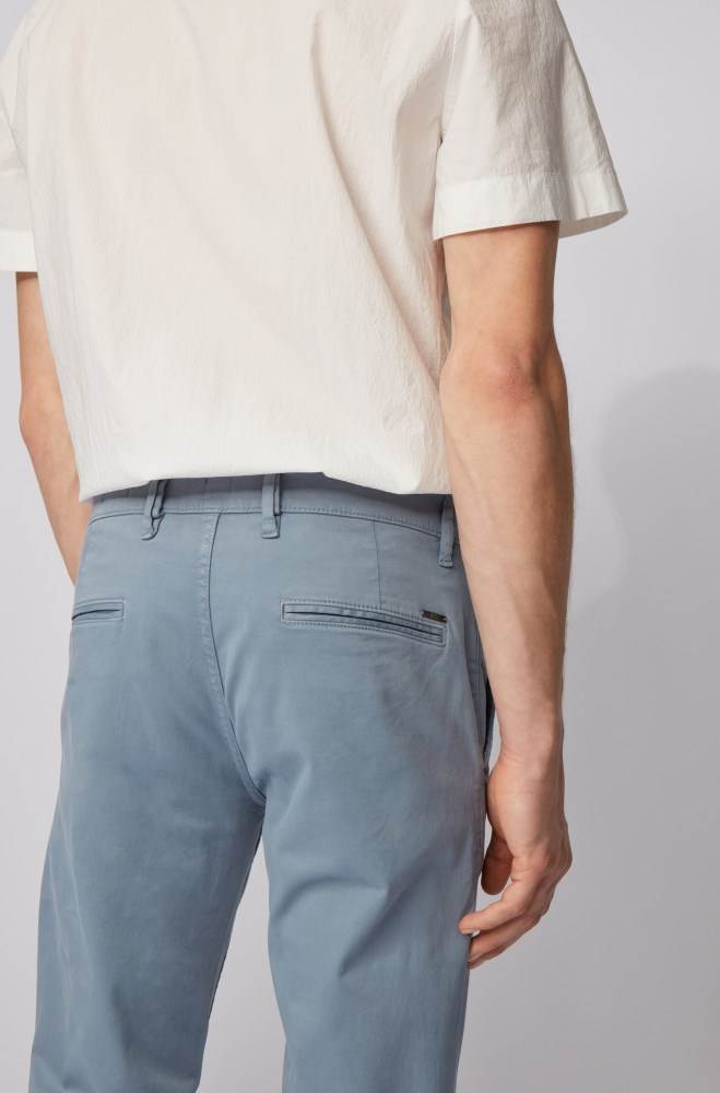 Hugo Boss Slim-fit casual chinos Blå | UMI4vn1v