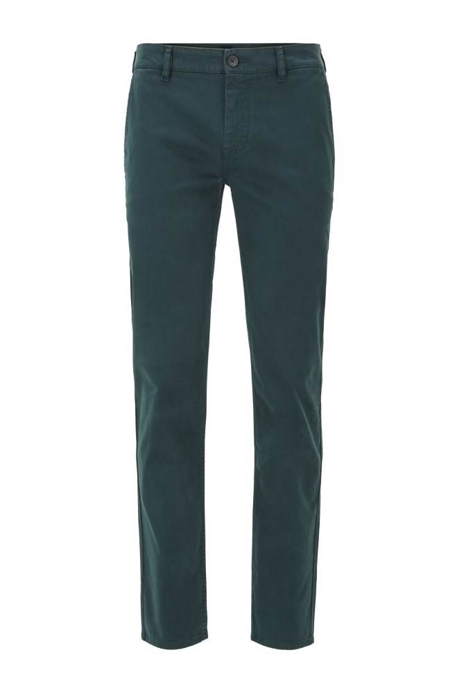 Hugo Boss Slim-fit casual chinos Grønn | 1ctTEopV