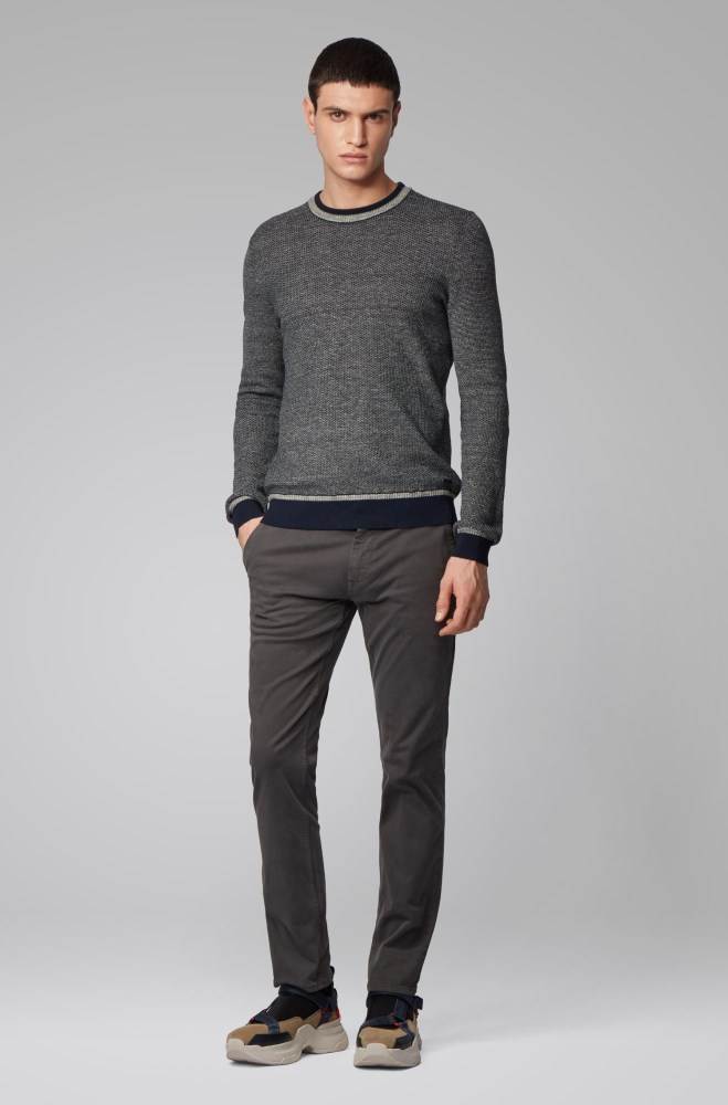 Hugo Boss Slim-fit casual chinos Mørke Grå | ehXR8JuW