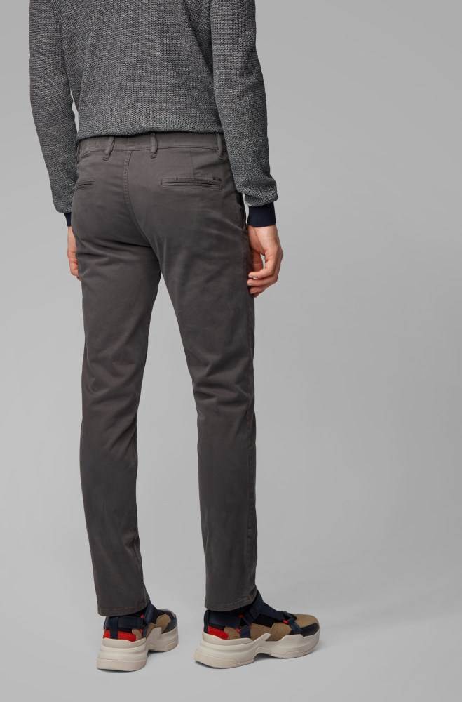 Hugo Boss Slim-fit casual chinos Mørke Grå | ehXR8JuW