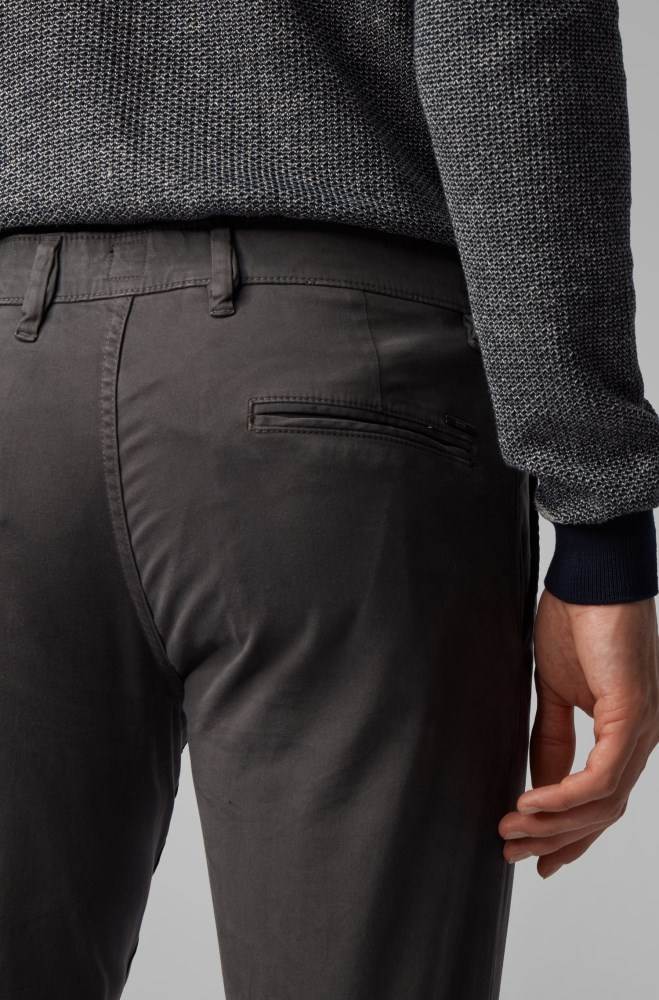 Hugo Boss Slim-fit casual chinos Mørke Grå | ehXR8JuW