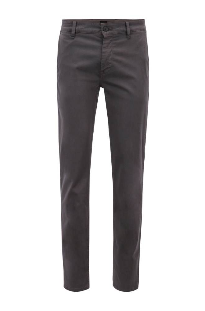 Hugo Boss Slim-fit casual chinos Mørke Grå | ehXR8JuW