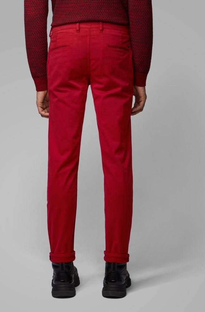 Hugo Boss Slim-fit casual chinos Rød | DPayQwgo