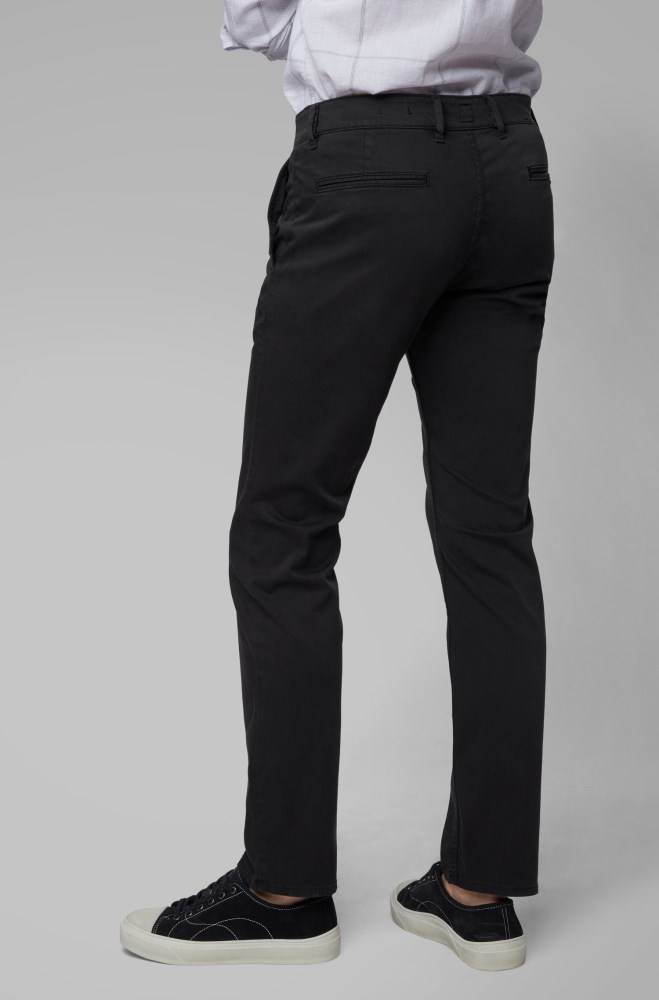 Hugo Boss Slim-fit casual chinos Svarte | hmstEbGH