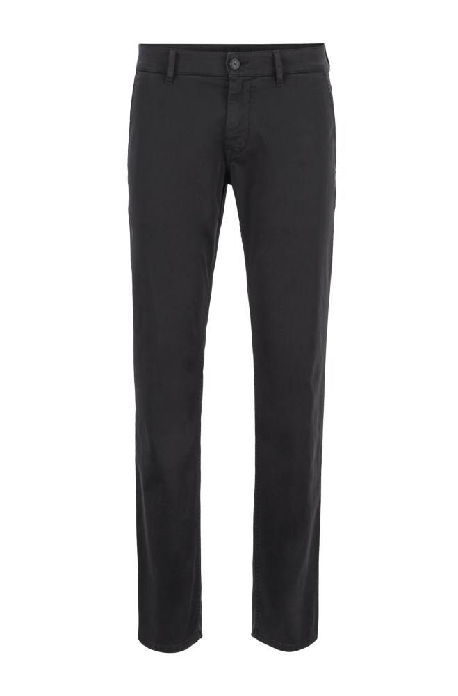 Hugo Boss Slim-fit casual chinos Svarte | hmstEbGH