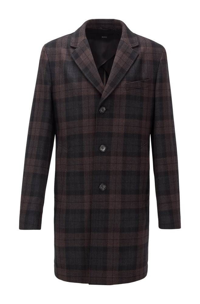 Hugo Boss Slim-fit checked coat Patterned | VMskujfG