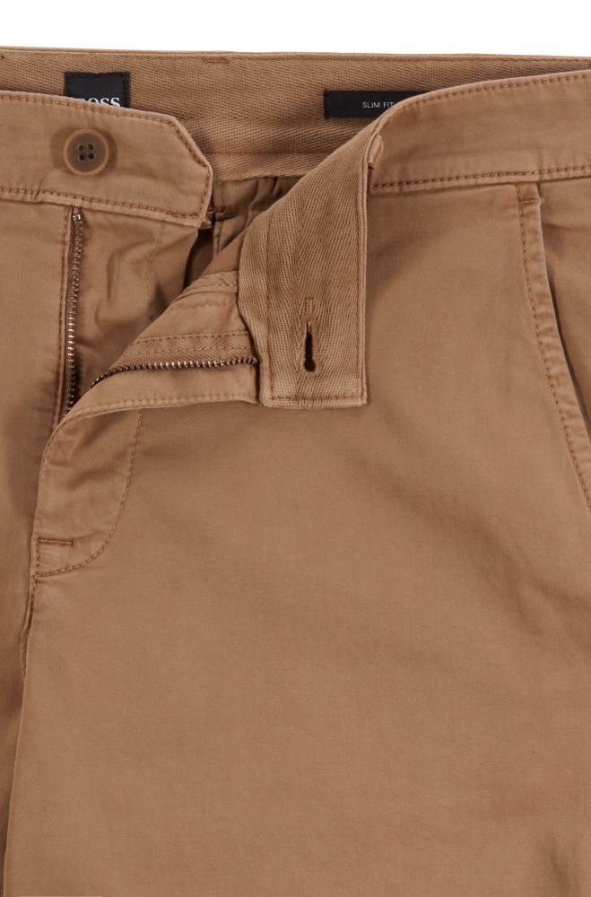 Hugo Boss Slim-fit chino shorts Beige | 3c09ea75