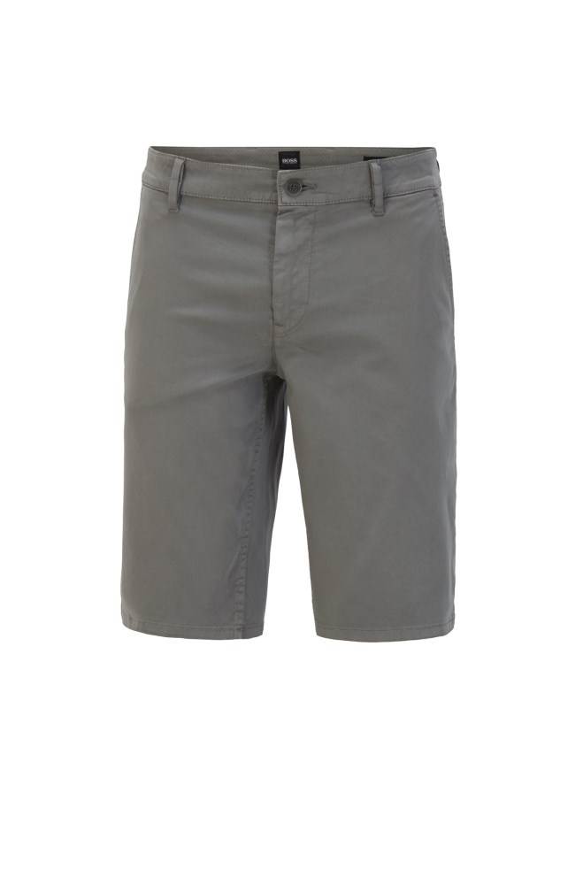 Hugo Boss Slim-fit chino shorts Grå | 76Yze8DH