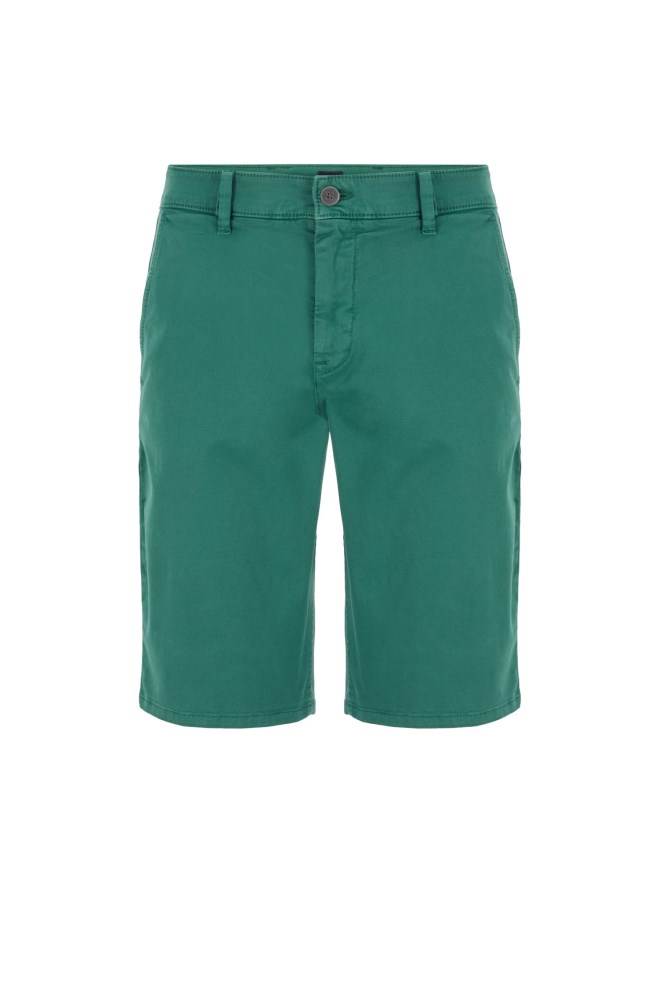 Hugo Boss Slim-fit chino shorts Grønn | 7IRVsNfN