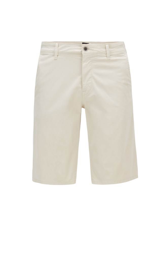 Hugo Boss Slim-fit chino shorts Lyse Beige | ZRBDu72c