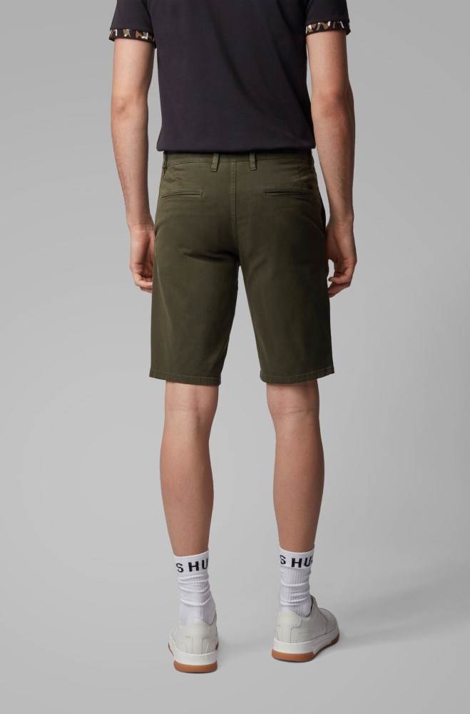 Hugo Boss Slim-fit chino shorts Lyse Grønn | PgAjugeG