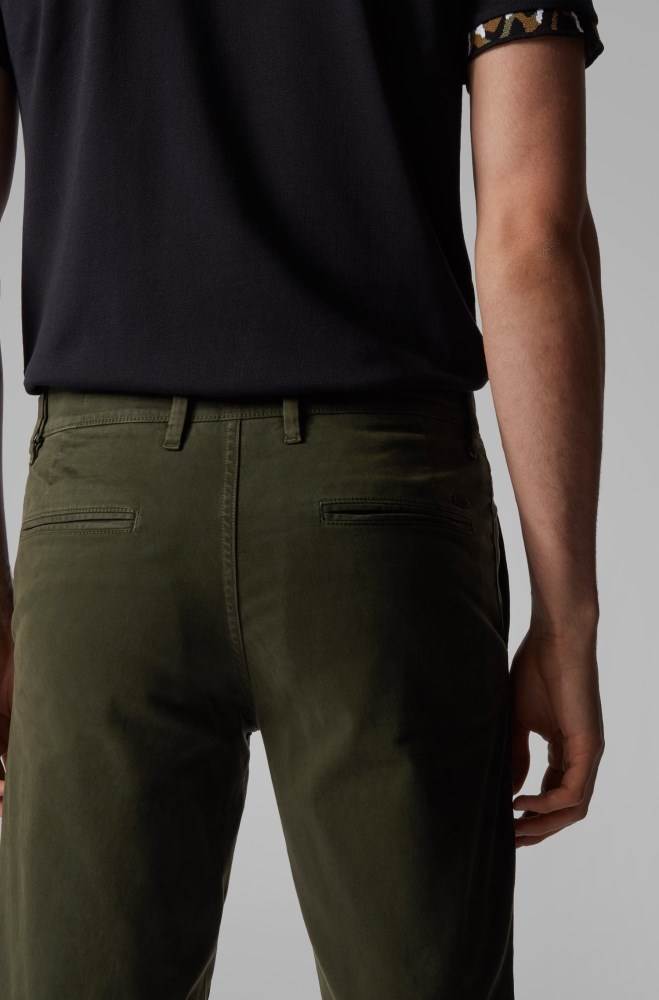 Hugo Boss Slim-fit chino shorts Lyse Grønn | PgAjugeG