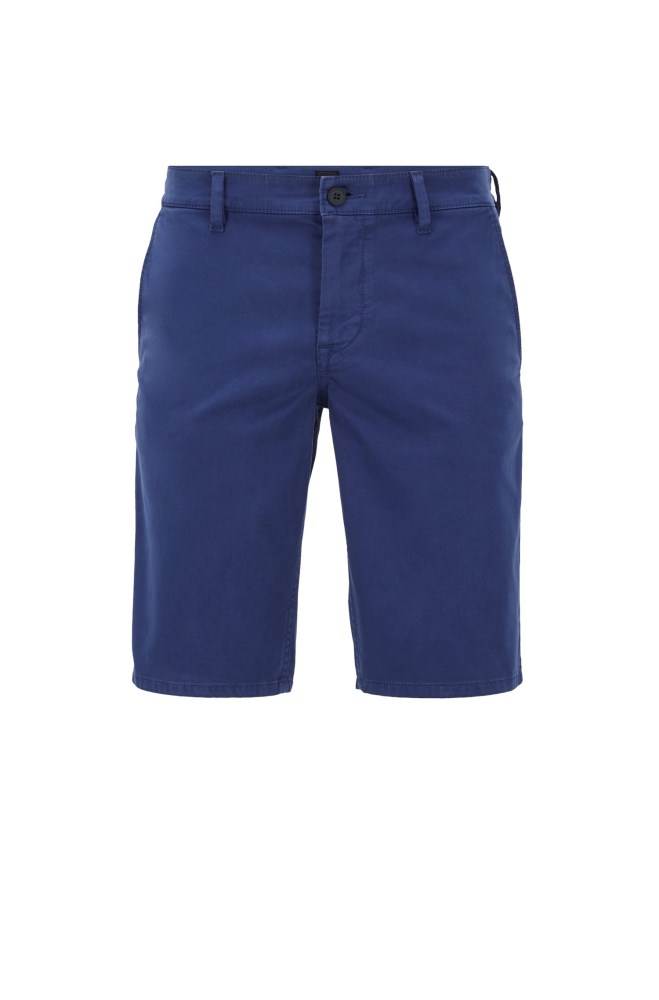 Hugo Boss Slim-fit chino shorts Mørke Blå | E0Bu4nqu