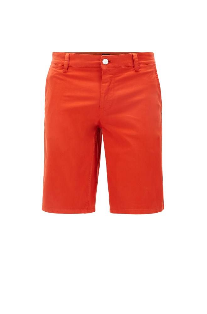 Hugo Boss Slim-fit chino shorts Mørke Oransje | Ok0ZOHpP