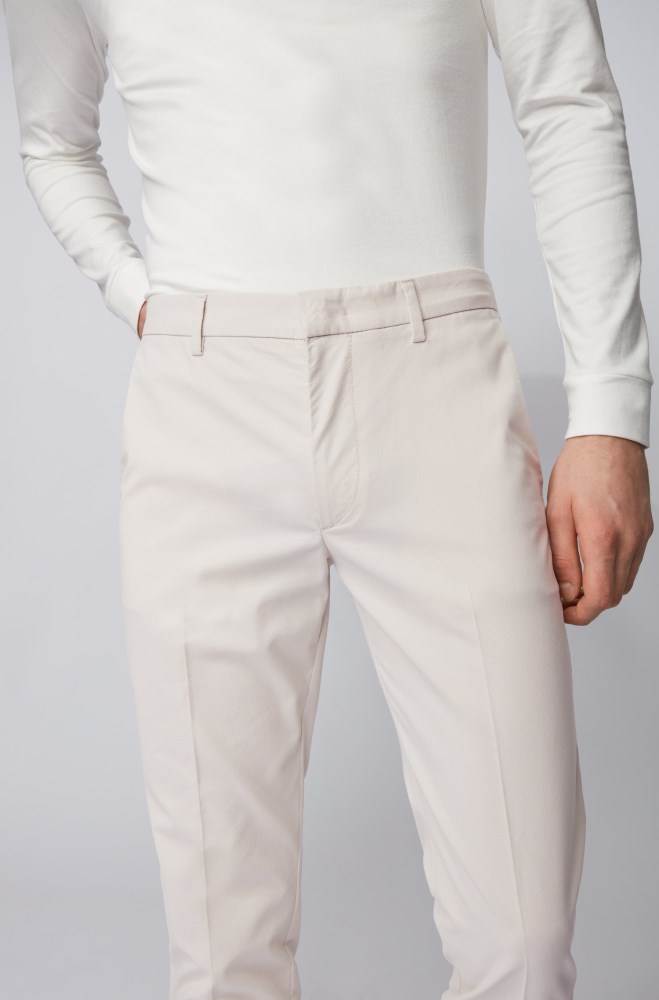 Hugo Boss Slim-fit chinos Hvite | 9cmBhI8y