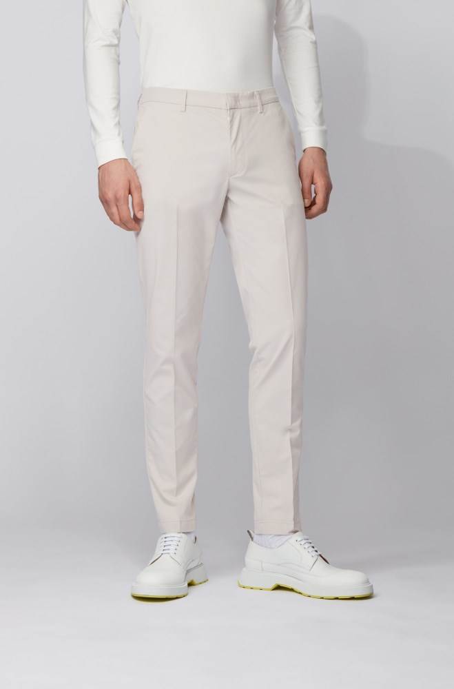 Hugo Boss Slim-fit chinos Hvite | 9cmBhI8y