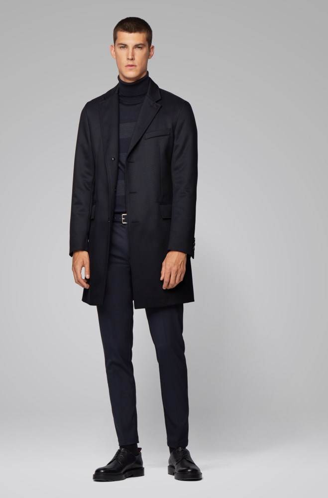 Hugo Boss Slim-fit coat Blå | MwoDYDnj