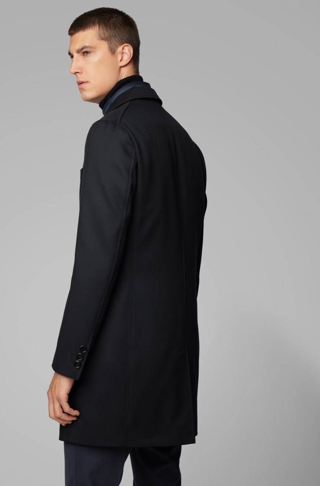 Hugo Boss Slim-fit coat Blå | MwoDYDnj