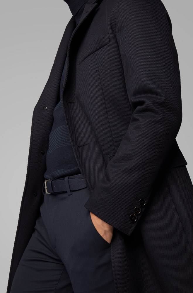 Hugo Boss Slim-fit coat Blå | MwoDYDnj