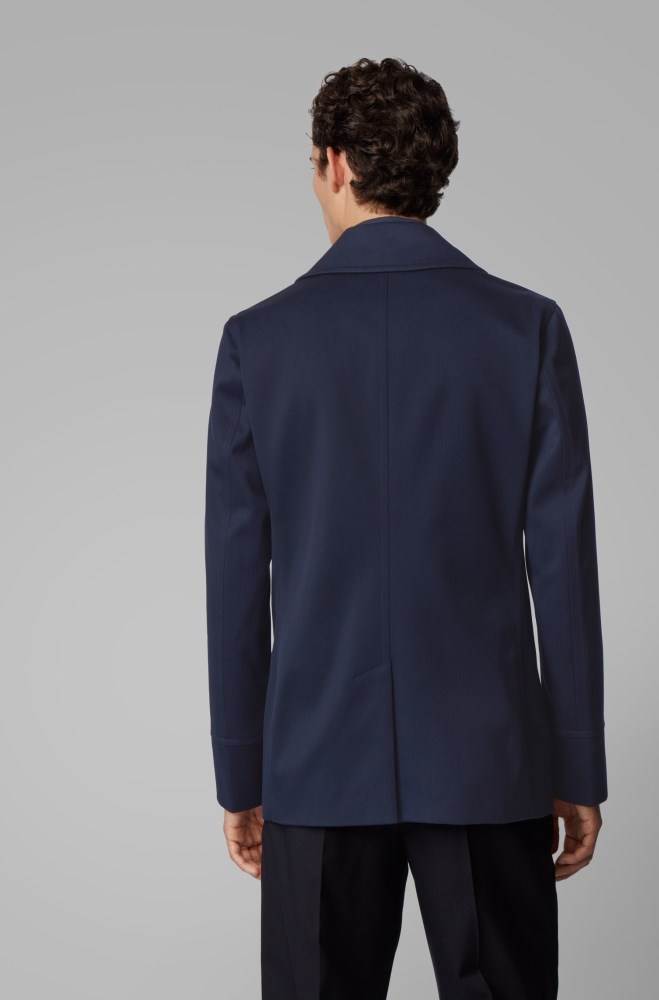 Hugo Boss Slim-fit coat Lyse Blå | qiwHsb19