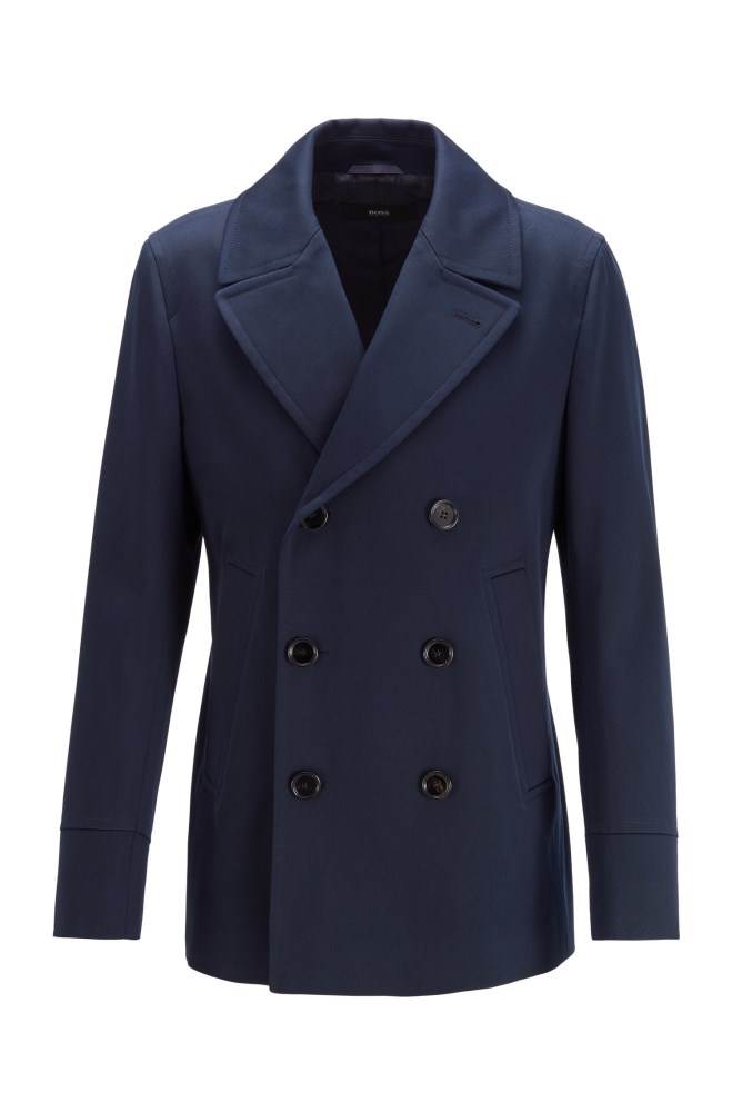 Hugo Boss Slim-fit coat Lyse Blå | qiwHsb19