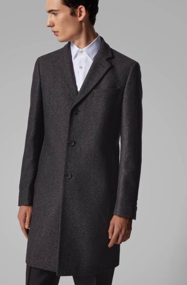 Hugo Boss Slim-fit coat Lyse Grå | iZKkXul1