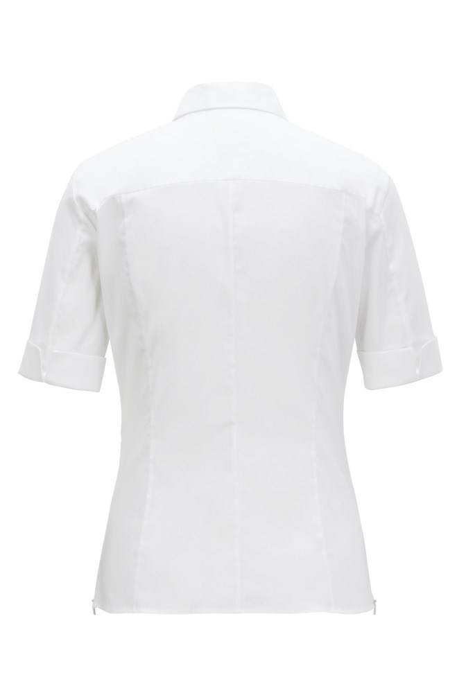 Hugo Boss Slim-fit cotton-blend blouse Hvite | VaqmMo3D