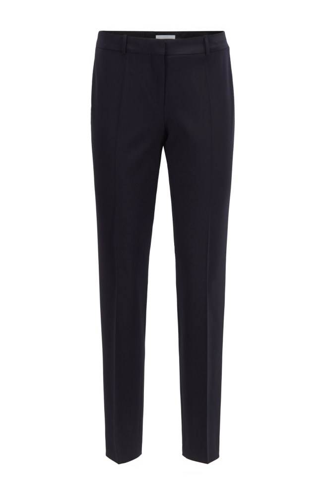 Hugo Boss Slim-fit cropped trousers Mørke Blå | 4g5d6RbB