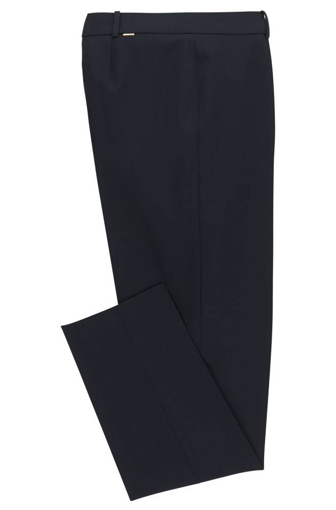 Hugo Boss Slim-fit cropped trousers Mørke Blå | 7ONQ6yjW