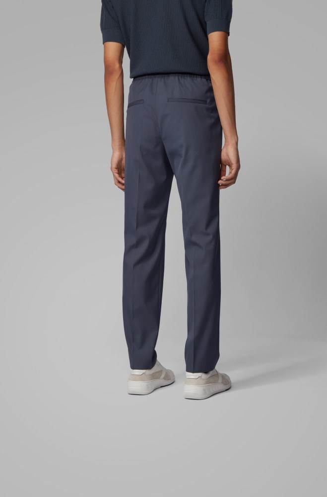 Hugo Boss Slim-fit cropped trousers Mørke Blå | 8VAxkIz5