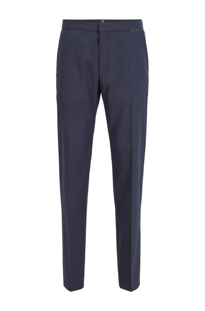 Hugo Boss Slim-fit cropped trousers Mørke Blå | 8VAxkIz5