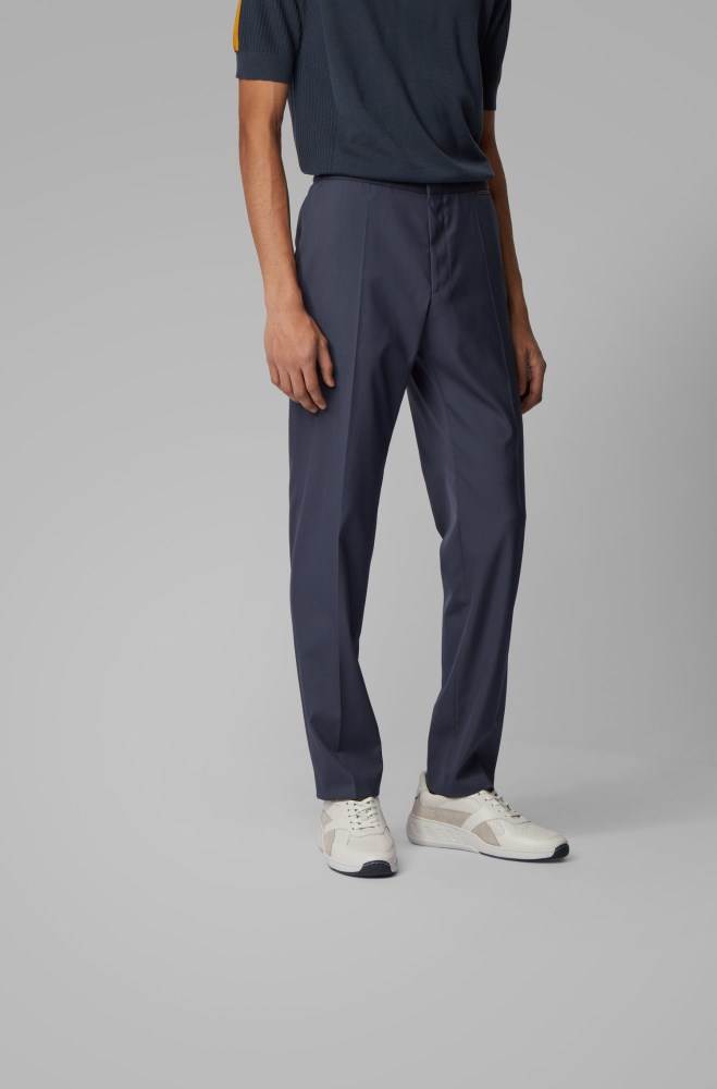 Hugo Boss Slim-fit cropped trousers Mørke Blå | 8VAxkIz5