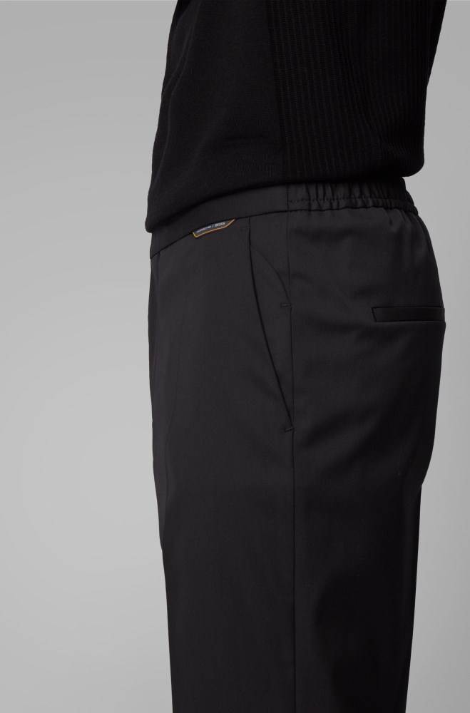 Hugo Boss Slim-fit cropped trousers Svarte | 19OjlRgJ