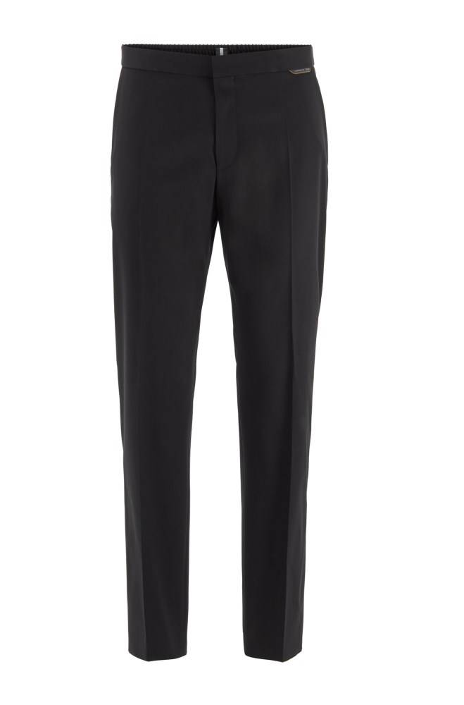 Hugo Boss Slim-fit cropped trousers Svarte | 19OjlRgJ