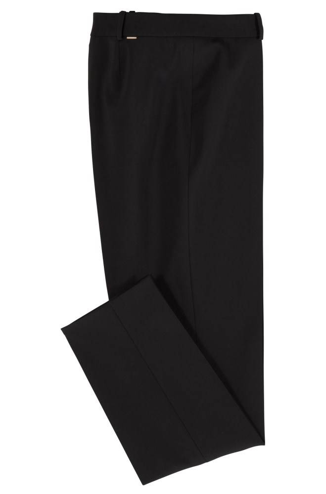 Hugo Boss Slim-fit cropped trousers Svarte | KVo9Q1f2