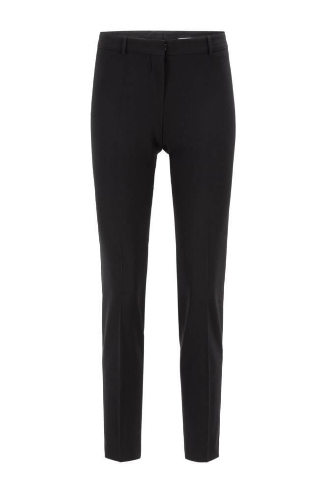 Hugo Boss Slim-fit cropped trousers Svarte | KVo9Q1f2