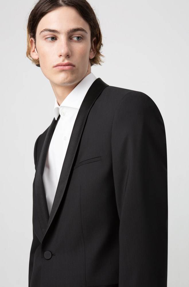 Hugo Boss Slim-fit dinner jacket Svarte | ZcmfxJCj